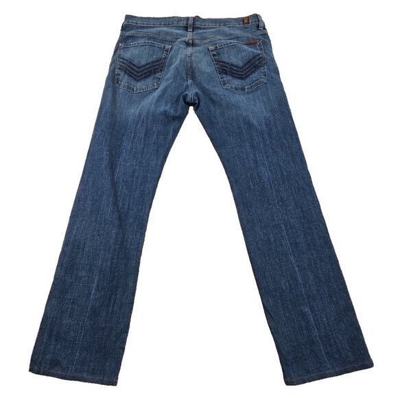 7 For All Mankind Standard Jeans Men's 36x30 Straight Leg Button Fly EUC Stretch - Picture 2 of 16